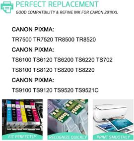 img 3 attached to 🖨️ 10 Pack RETCH Compatible Ink Cartridges Replacement for Canon 280 and 281 PGI-280XXL CLI-281XXL – Printer Inkjet Tray Set for PIXMA TR8520 TS8220 TR7520 TS9120 TS6120 TS6220 TS8120 TS9520 TS8320