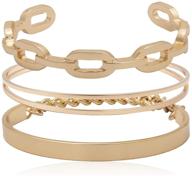 💫 gold plated open cuff bangles bracelets - elegant gift choice for women & girls in fashion logo