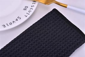 img 1 attached to 🧼 Aniease Microfiber Kitchen Towel Set - Super Absorbent Waffle Weave Dishcloths for Fast Drying, Dish Cleaning, and Hand Towels (Black, 16"x24") - Pack of 3