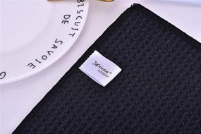 img 2 attached to 🧼 Aniease Microfiber Kitchen Towel Set - Super Absorbent Waffle Weave Dishcloths for Fast Drying, Dish Cleaning, and Hand Towels (Black, 16"x24") - Pack of 3