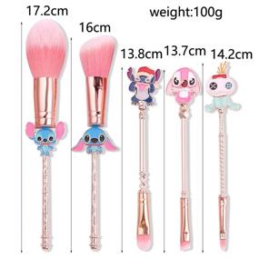 img 1 attached to 🌟 Premium Synthetic Interstellar Baby Makeup Brushes Set + 5Pcs Creative Stitch Theme Cosmetic Brushes Set | Ideal Gift for Young Girls and Women, for Flawless Foundation & Eye Makeup