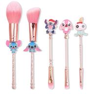 🌟 premium synthetic interstellar baby makeup brushes set + 5pcs creative stitch theme cosmetic brushes set | ideal gift for young girls and women, for flawless foundation & eye makeup logo