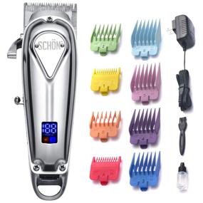 img 3 attached to 🔌 SCHON Rechargeable Hair Clipper and Trimmer for Men, Women, Kids - Stainless Steel Electric Buzzer with Precision Blades, Hair Cutting Kit including 8 Color-Coded Guide Combs
