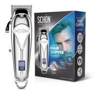 🔌 schon rechargeable hair clipper and trimmer for men, women, kids - stainless steel electric buzzer with precision blades, hair cutting kit including 8 color-coded guide combs logo