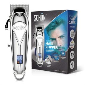 img 4 attached to 🔌 SCHON Rechargeable Hair Clipper and Trimmer for Men, Women, Kids - Stainless Steel Electric Buzzer with Precision Blades, Hair Cutting Kit including 8 Color-Coded Guide Combs