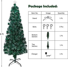 img 3 attached to 🎄 6ft Pre-Lit Fiber Optic Christmas Tree by Blissun - Prelit Artificial Xmas Tree with Color Changing Lights, Top Star - Indoor/Outdoor Holiday Decorations