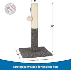 img 3 attached to 🐱 PAWBEE 20” Cat Scratching Post - Sisal Rope Scratcher with Hanging Ball Toy - Stable Base - Ideal Scratching Pole Tower for Small Cats and Kittens