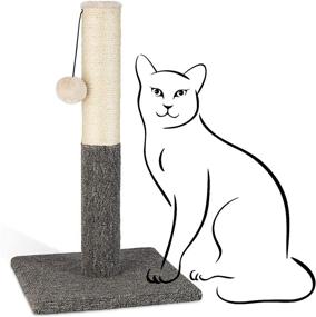 img 4 attached to 🐱 PAWBEE 20” Cat Scratching Post - Sisal Rope Scratcher with Hanging Ball Toy - Stable Base - Ideal Scratching Pole Tower for Small Cats and Kittens