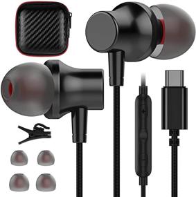 img 4 attached to 🎧 COOYA USB C Headphone - Magnetic Wired Earbuds with Microphone for iPad Pro, Samsung Galaxy S21 Ultra, S20 FE, Note 10, Pixel 5, 4a, 3a, 4 XL, Oneplus 9, 8, 8T - Noise Canceling In-Ear Headset