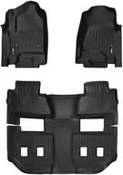 🔲 smartliner 3 row floor mats - black (2015-2020 chevrolet suburban / gmc yukon xl) logo