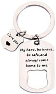 👮 aktap police officer key chain: honoring my hero, be brave and stay safe policeman keychain logo