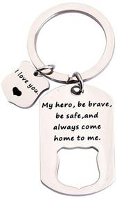 img 3 attached to 👮 AKTAP Police Officer Key Chain: Honoring My Hero, Be Brave and Stay Safe Policeman Keychain