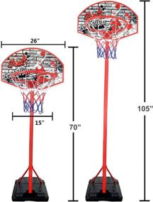 img 1 attached to Детский баскетбольный кольцевой стенд для подростков - для игры в помещении и на улице, портативная и регулируемая по высоте конструкция (8,7 фута)