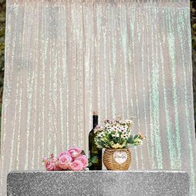 img 3 attached to Sparkling Sequin Backdrop Curtains - 2FTx8FT Panels by HMQIANG: Perfect Party Background Drapes