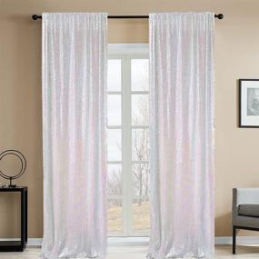 img 4 attached to Sparkling Sequin Backdrop Curtains - 2FTx8FT Panels by HMQIANG: Perfect Party Background Drapes