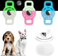 🐱 3-pack airtag cat collar holder: secure apple airtag protection for pets, silicone case for puppy collars, anti-lost holder with screen protectors logo