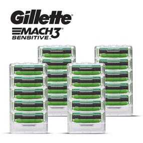 img 3 attached to 🪒 20 Count Gillette Mach3 Sensitive Men's Razor Blade Refills - Specially Designed for Sensitive Skin