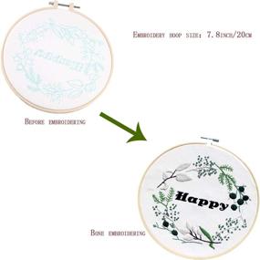 img 3 attached to 🧵 Beginner-Friendly 2 Pack Embroidery Kit: Plastic Embroidery Hoops & Stamped Floral Patterns