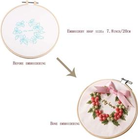 img 2 attached to 🧵 Beginner-Friendly 2 Pack Embroidery Kit: Plastic Embroidery Hoops & Stamped Floral Patterns