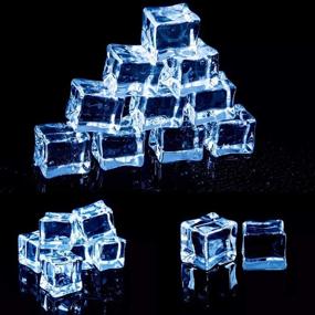 img 1 attached to 🧊 50-Pack OJYUDD Clear Fake Ice Cubes - 20MM Acrylic Decorative Display, Artificial Square Crystal Cubes for Home Decoration, Wedding Centerpiece, Vase Fillers