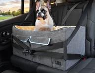 petsfit dog car seat: pet travel booster seat with safety belt, washable double-sided cushion, and storage pocket for pets logo