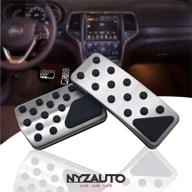 nyzauto non-slip foot pedal pads compatible with 2011-2020 grand cherokee &amp logo