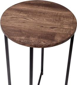 img 1 attached to 🪑 Honey-Can-Do Round Side Table with X-Pattern Base, Natural TBL-09247 Black,20 lbs" - The Perfect Blend of Style and Function: Honey-Can-Do Round Side Table with X-Pattern Base for a Natural and Contemporary Look, 20 lbs