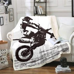 img 4 attached to 🏍️ Erosebridal Teens Dirt Bike Sherpa Blanket: Motocross Rider Throw Blanket for Kids - Motorbike Sport Plush Bed Blanket Throw Size - Motorcycle Extreme Sport Fuzzy Blanket for Boys and Girls - Nursery Bed Blankets