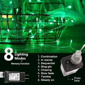 img 2 attached to 🎃 Glowing Green Halloween Lights: 75ft 200 LED Connectable String Lights - Waterproof Plug: 8 Modes for Halloween Party, Garden, Holiday Decor