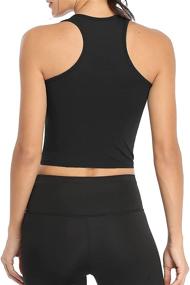 img 1 attached to 👚 Women's 3-Pack of Sports Crop Tank Tops: Racerback Workout Tanks for Running, Yoga, and Gym - Sleeveless Cotton Crop Tops