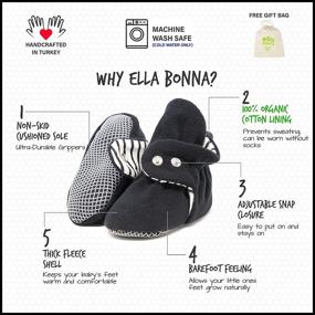 img 2 attached to 👣 Ella Bonna Mini Fleece Booties: Non-Skid, Flexible Baby Footwear for Boys, Girls, and Toddlers