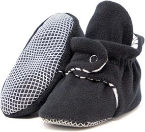 img 4 attached to 👣 Ella Bonna Mini Fleece Booties: Non-Skid, Flexible Baby Footwear for Boys, Girls, and Toddlers