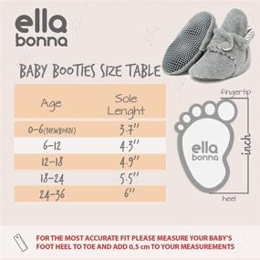 img 3 attached to 👣 Ella Bonna Mini Fleece Booties: Non-Skid, Flexible Baby Footwear for Boys, Girls, and Toddlers