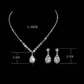 img 1 attached to 💍 Stunning Aukmla Bride Wedding Necklace Earrings Set: Silver Rhinestones Bridal Crystal Jewelry for Women and Girls (Set of 3)