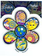 🌍 dan morris earth celestial flower sticker/decal - uv in/out weather protected, long lasting - 4.75"x5 logo