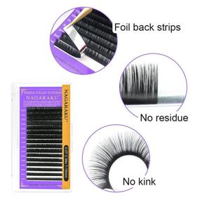 img 3 attached to 👁️ NAGARAKU Eyelash Extensions: Professional 0.05mm D Curl Individual Lashes - 14mm Classic Matte Black Soft Natural Beauty Salon Supplies