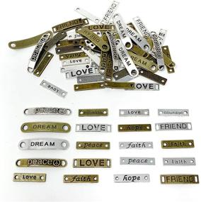 img 4 attached to ✨ JIALEEY Mixed Words Connector Pendants Beads Charms for Crafting, DIY Jewelry Making Accessory for Necklace Bracelet - 80pcs (110g)