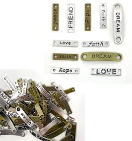 img 2 attached to ✨ JIALEEY Mixed Words Connector Pendants Beads Charms for Crafting, DIY Jewelry Making Accessory for Necklace Bracelet - 80pcs (110g)