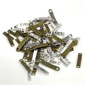 img 1 attached to ✨ JIALEEY Mixed Words Connector Pendants Beads Charms for Crafting, DIY Jewelry Making Accessory for Necklace Bracelet - 80pcs (110g)