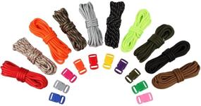 img 3 attached to 🎨 Zacro 400lb Survival Paracord Combo Crafting Kits: 10ft Colorful Paracord Straps with 10 Random Color Buckles