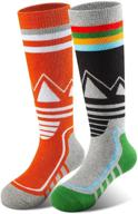 winter skiing snowboarding girls' clothing: stylish socks pairs for adventure logo