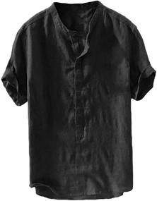 img 4 attached to Shirts Fashion Henley Sleeve Casual Men's Clothing