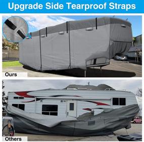 img 1 attached to 🚐 RVMasking 6-Layer Windproof Camper Cover for 31'1" - 34' RV with Tire Covers and Gutter Cover - Anti-UV Protection to Prevent Sun Damage and Top Tearing