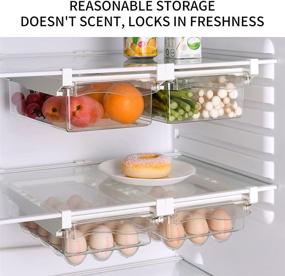 img 1 attached to 🥚 Slide Out Refrigerator Organizer Bins with Handle - 2 Pack Clear Fridge Storage Solution with Egg Holder