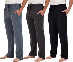 img 4 attached to New Pack Lightweight Flannel Sleepwear Men's Clothing and Sleep & Lounge