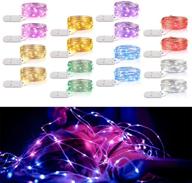 16 pack battery operated fairy lights: waterproof, 6.56ft, 20 led's - perfect for bedroom, christmas, wedding, mason jars, party, diy crafts, lanterns & halloween decor (8 colors) logo