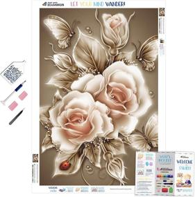 img 4 attached to Diamond Painting Kits for Adults - Paint With Diamonds XL 60x40cm 'Rose and Ladybug' Full Square Diamond Canvas (Includes Free Premium Diamond Pen)