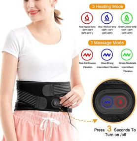 img 3 attached to 🔥 VALLEYWIND Heating Massage Pad: Fast Back Pain Relief Brace for Lumbar, Abdominal, Heat Waist Massager – For Men and Women