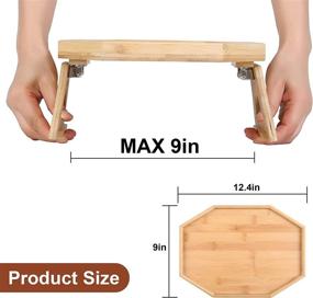 img 2 attached to Сообщество «Clip-On Sofa Tray - Natural Bamboo Wooden Arm Table for Sofa, Recliner Armrest, Snacks, Remote Control Holder»