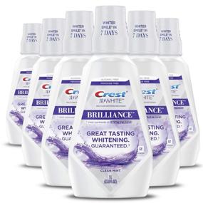 img 4 attached to 🌿 Crest 3D White Brilliance Alcohol-Free Whitening Mouthwash - Clean Mint (33.7 fl oz, Pack of 6)